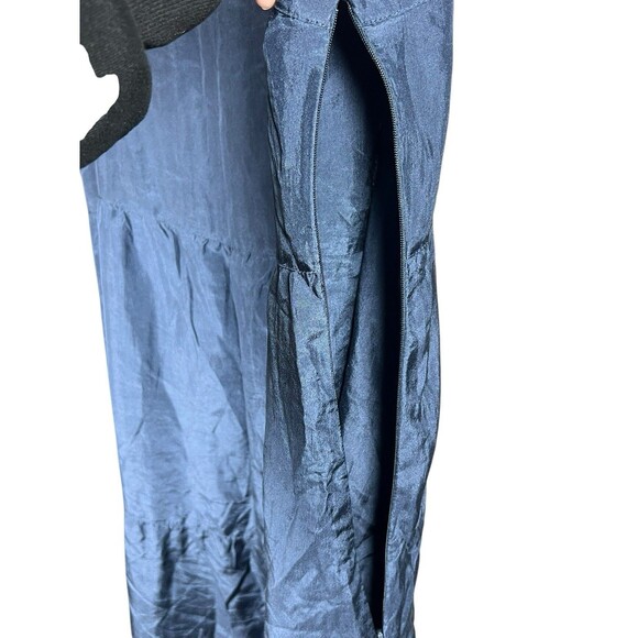 Eileen Fisher‎ Blue 100% Silk Tiered Sleeveless Maxi Dress Womens Petite Medium - Picture 7 of 16